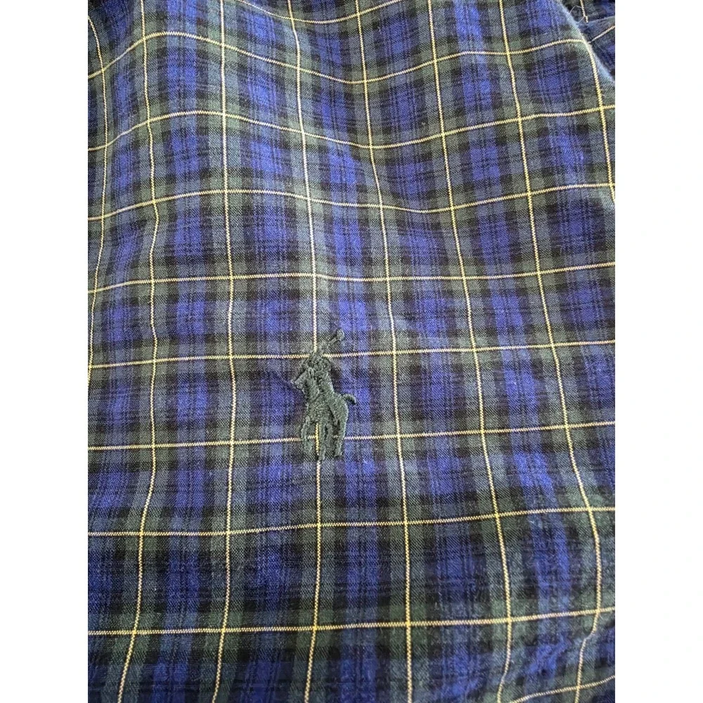 Y2K Ralph Lauren Preppy Boys XL 18-20 Plaid Button Down Shirt Long Sleeve Pony